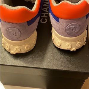 Chanel sneakers (blue/ coral) sz 43